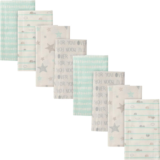Gerber Unisex-Baby 8-Pack Cotton Flannel Burp Cloths