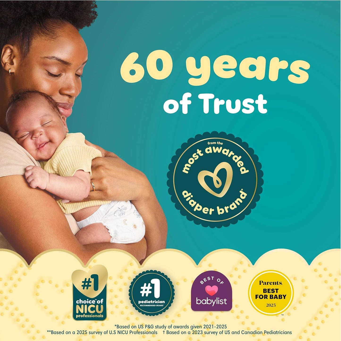 Pampers Swaddlers Diapers, Size 1 (8-14 lbs), 96 Count, Absorbent, Keeps Baby Dry and Comfortable, Skin Safe Disposable Baby Diaper (Packaging May Vary)