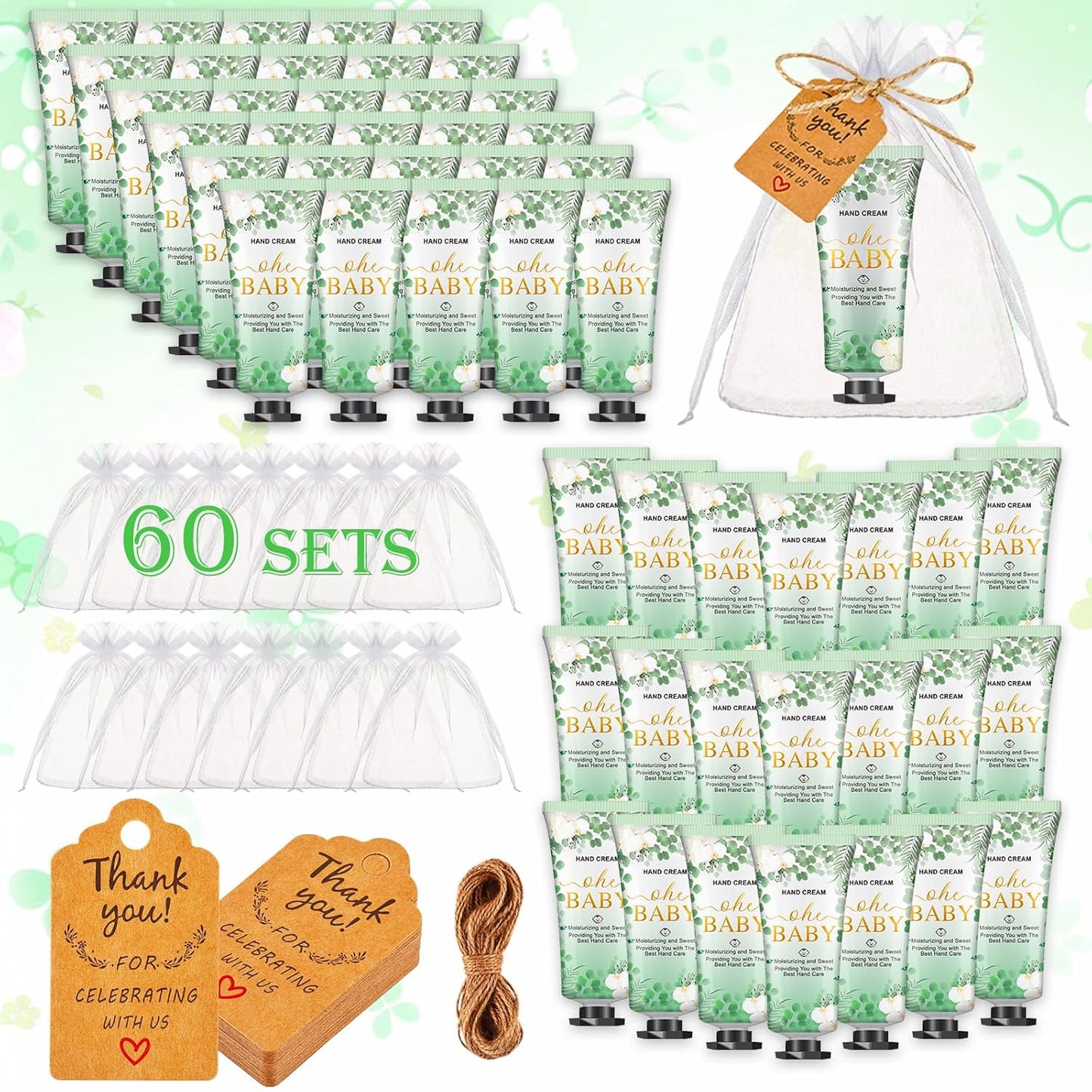 Oh Baby 60 Sets Travel Size Hand Lotion - Baby Shower & Wedding Gifts, Bridal Shower Party Favors