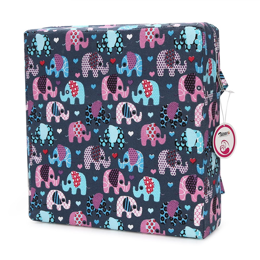 Zicac High Chair Portable Booster Seat Cushion Travel Dining Seat Pad for Toddler Kids Baby Infant Washable Thick Chair Seat Pads (Blue/Pink)