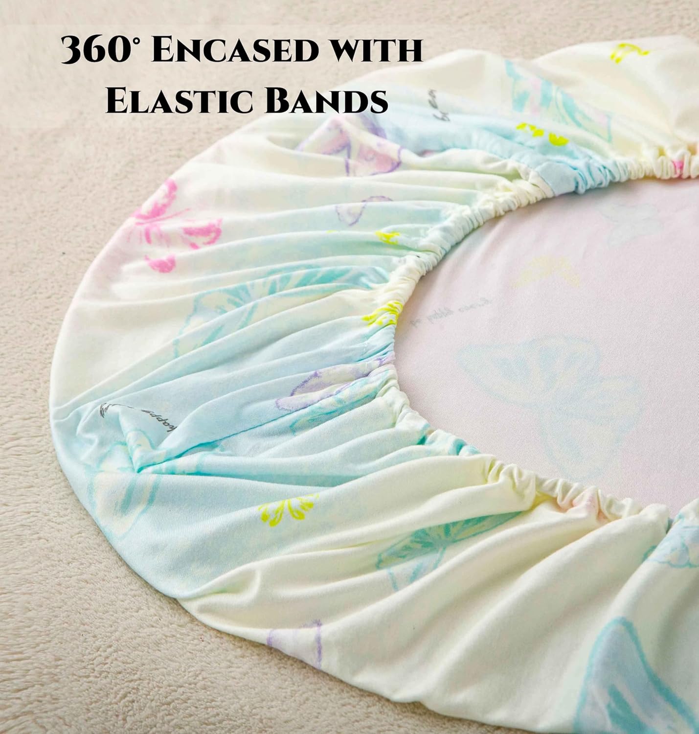 SDY Butterfly Bassinet Sheets Set 2 Pack for Boys Girls，Elastic Travel Crib Fashionable Floral Pattern, Standard Cradle Safe Sheets Set 32 * 16 * 4 inches (Butterfly)