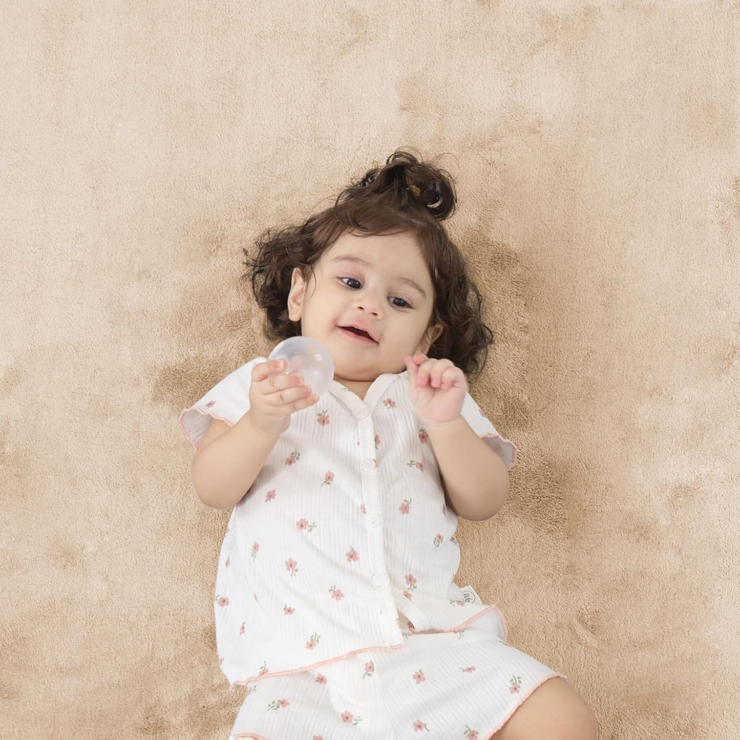 1.3" Thick Baby Bedside Floor Mat for Bedroom, Basic Padded Foam Soft Plush 2x6 Runner Rug with Non Slip Cushioned for Nursery Playroom (Beige)