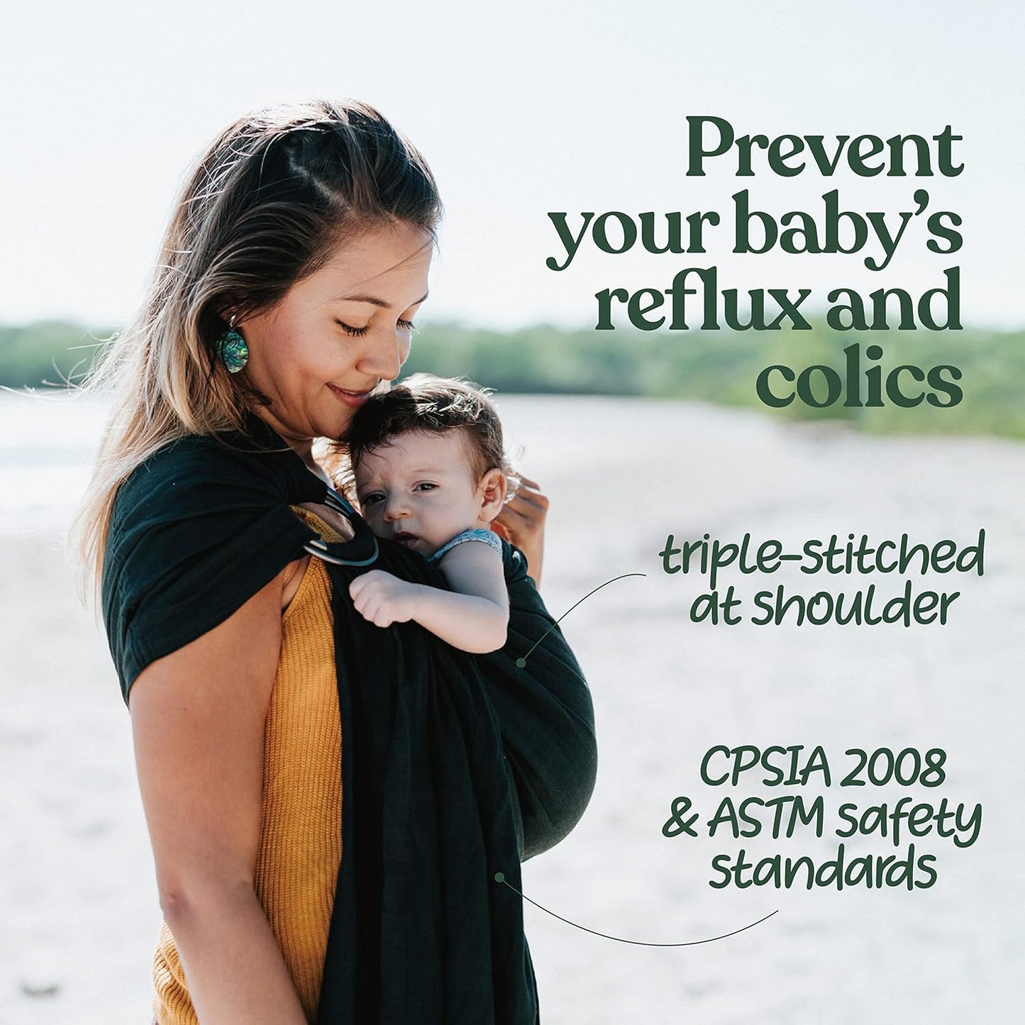 Nalakai Luxury Ring Sling Baby Carrier, Soft Linen Blend Baby Sling, Baby Wrap, Wear Your Little One Close to Your Heart, Longer Length