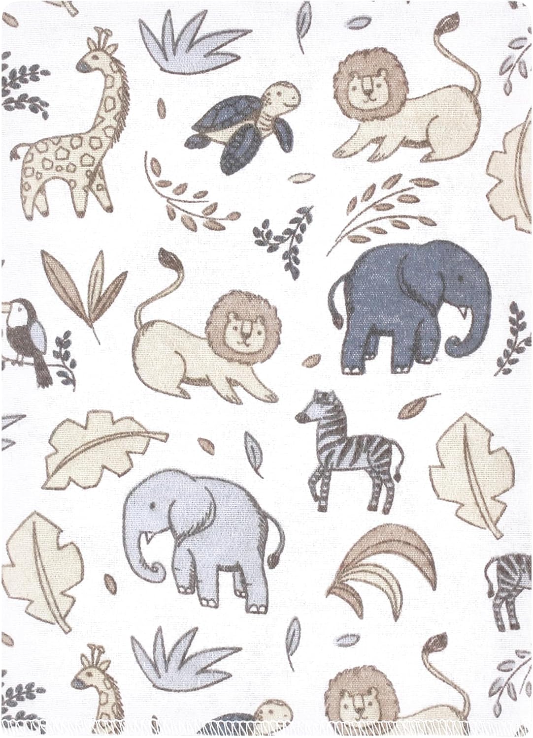 Luvable Friends Hudson Baby Flannel Burp Cloths 12pk, Gray Neutral Safari