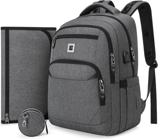 UKEIN Diaper Bag Backpack, Multi function Baby Bag with Portable Changing Pad, Pacifier Holder,Diaper Bags with USB Charging Port,Perfect Baby Shower Gifts for Mom, Dad, Newborn