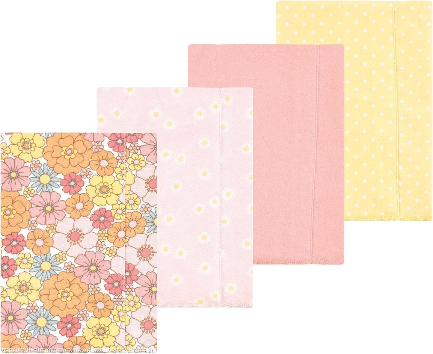 Luvable Friends Hudson Baby Flannel Burp Cloths 4pk, Floral Bliss