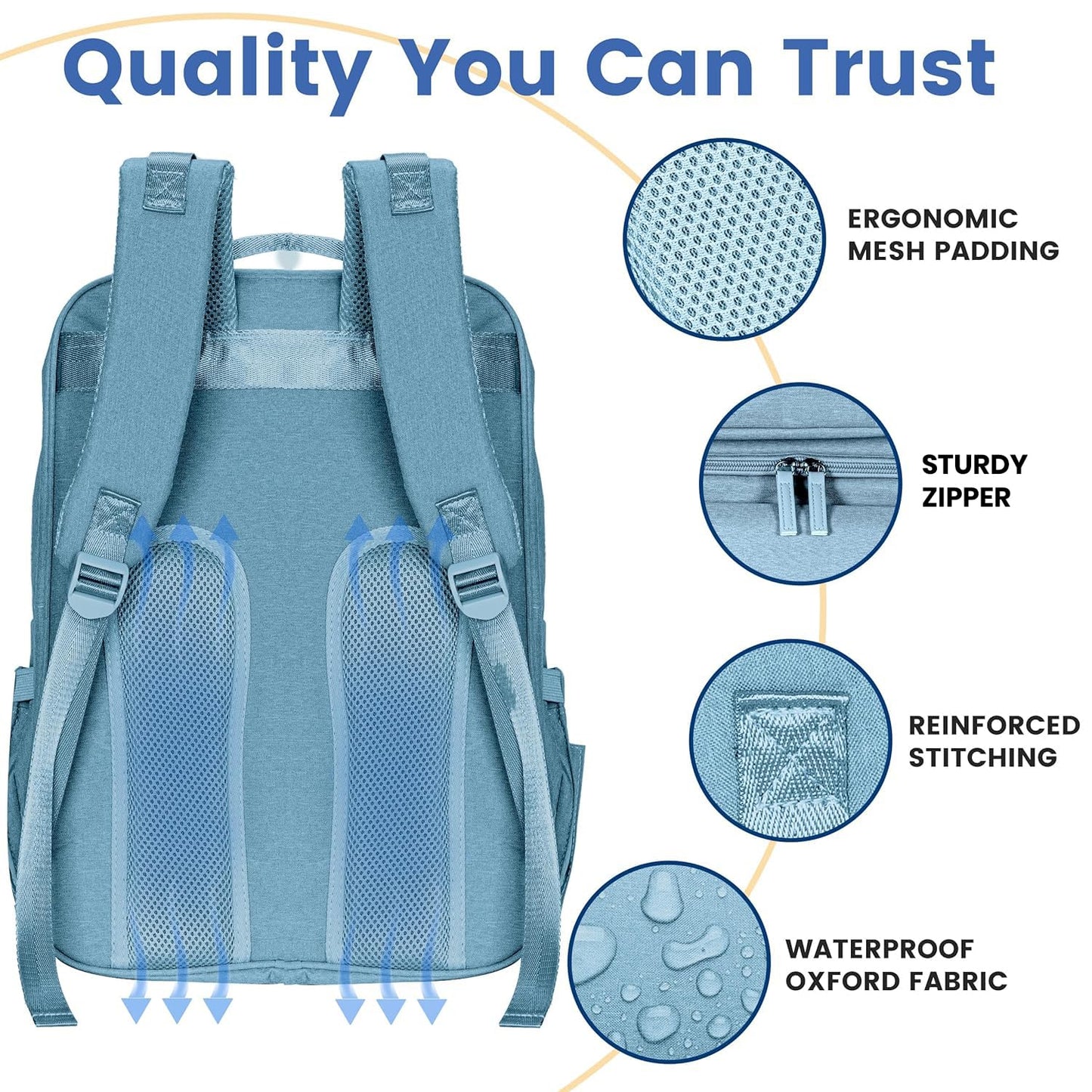 PILLANI Baby Diaper Bag Backpack - Large Bag for Boys & Girls, Waterproof Diaper Backpack - Travel Diaper Bags w/Changing Pad, Baby Registry Search & Shower Gifts - Essentials Must Haves Newborn Stuff