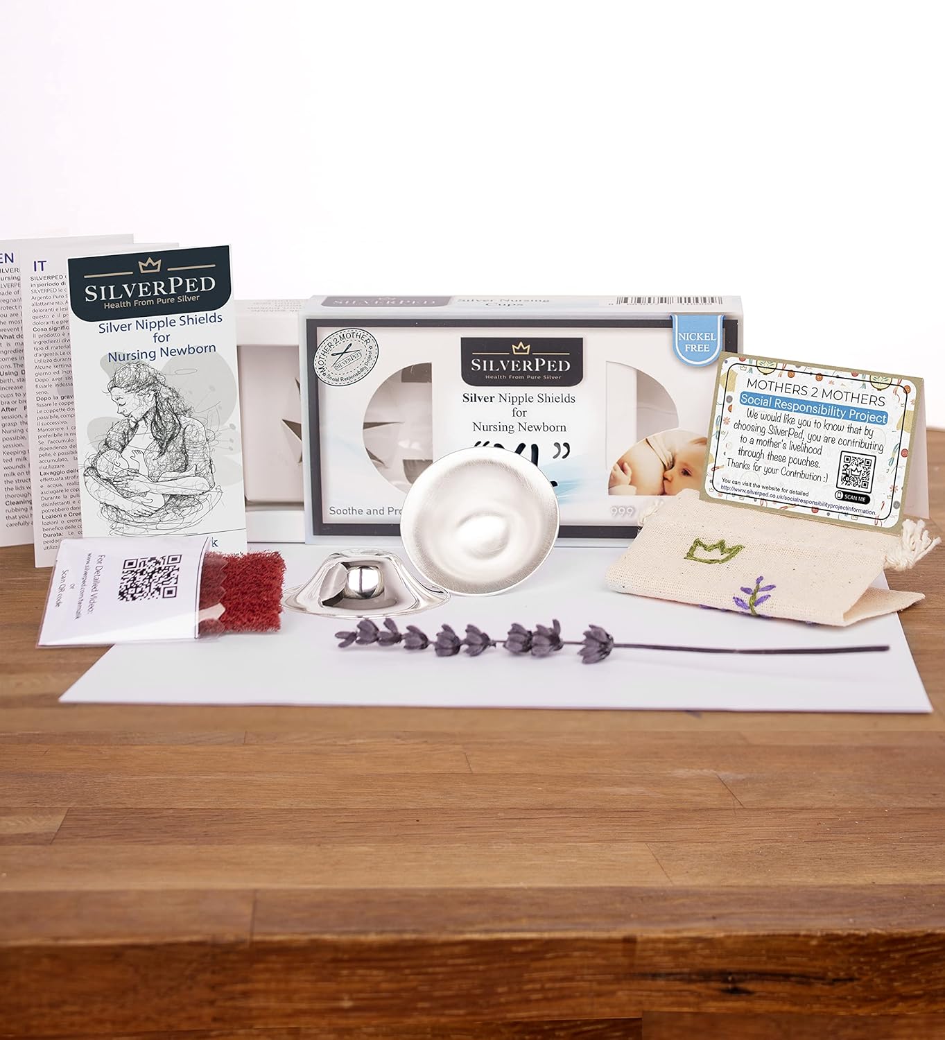 100% Silver Nipple Shield, Soothe and Protect Sore Nipples for Breastfeeding Newborn, Eco-Friendly Nickel-Free Silver Nipple Covers, Polished Surface, 2 Pieces (XL)