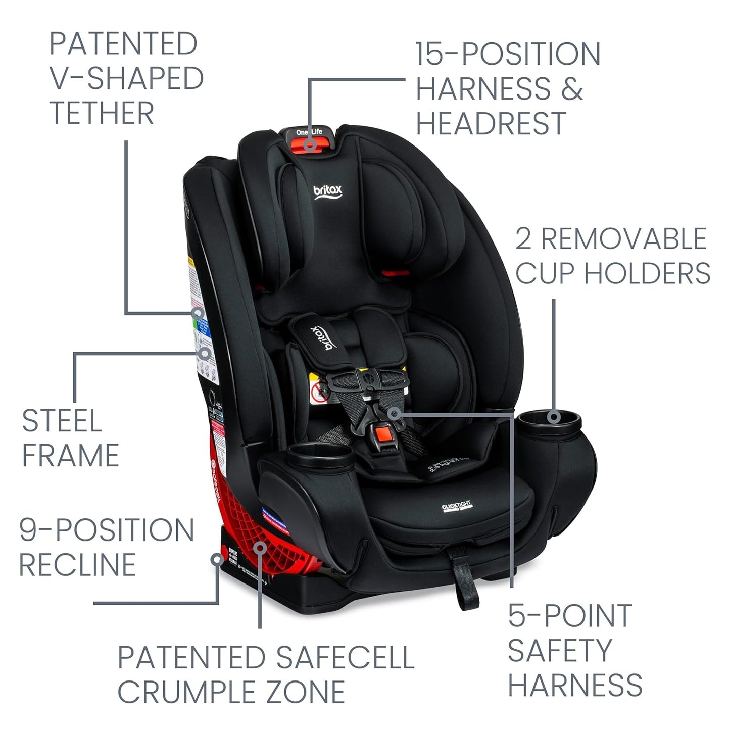 Britax One4Life ClickTight All-in-One Car Seat, Eclipse Black