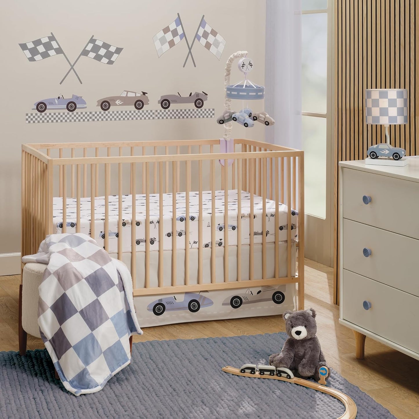 Lambs & Ivy Little Racer Musical Car/Transportation Baby Crib Mobile Soother Toy