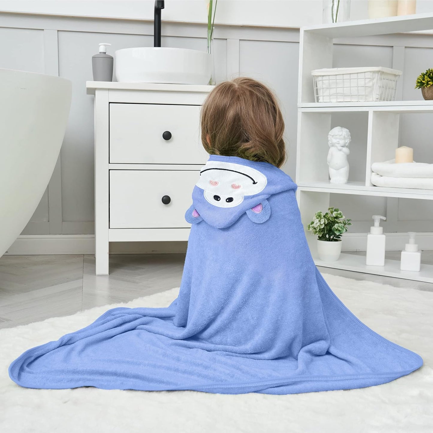 HIPHOP PANDA Hooded Towel - Rayon Made from Bamboo, Bath Towel with Bear Ears for Newborn, Babie, Toddler, Infant - Absorbent Large Baby Towel - Gorilla, 30 x 30 Inch