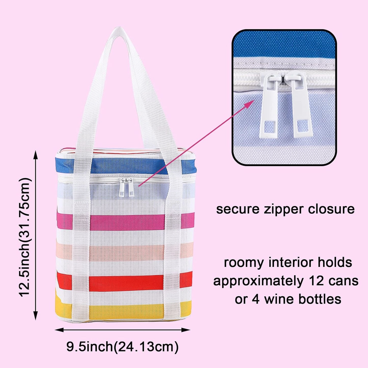 4 Bottle Wine Bag,Insulated&Leakproof Wine Cooler Bag,Wine Carrier Wine Tote Bag Wine Bottle Bag,Insulated Cooler Bag for Travel Picnic Beach Camping,Wine Gifts for Women Wine Lover,Wine Accessories