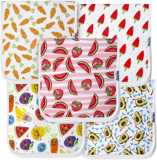 5-Pack Organic Cotton Burp Cloths – Large, Ultra-Soft 3-Layer Towels for Burping, Shoulder & Hand Use, Highly Absorbent