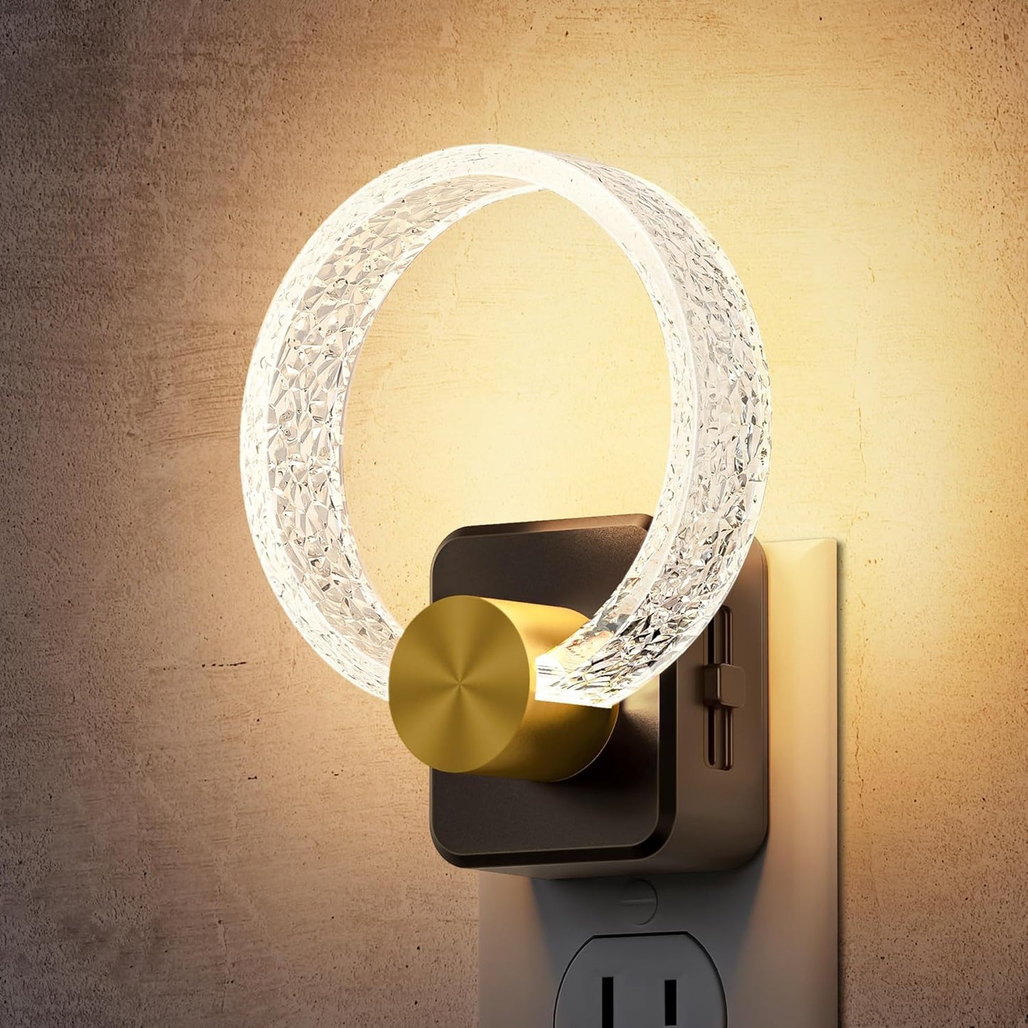 DORESshop LED Night Lights Plug Into Wall，Acrylic Decorative Night Light with Dusk-to-Dawn Sensor, Dimmable Nightlights, Adjustable Brightness for Bathroom, Hallway, Bedroom,Kids Room,Soft White