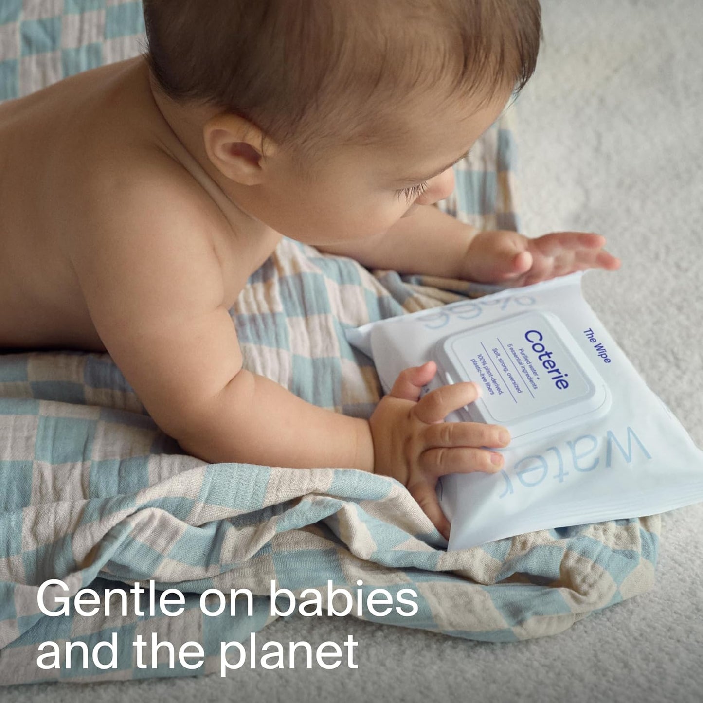 Coterie Baby Travel Size Wipes for Sensitive Skin, Plant-Based and Plastic-Free Fibers, 99% Water, Hypoallergenic, pH Balanced, Unscented, Clean and Gentle Baby Essentials, 16 Travel Packs, 288 Count