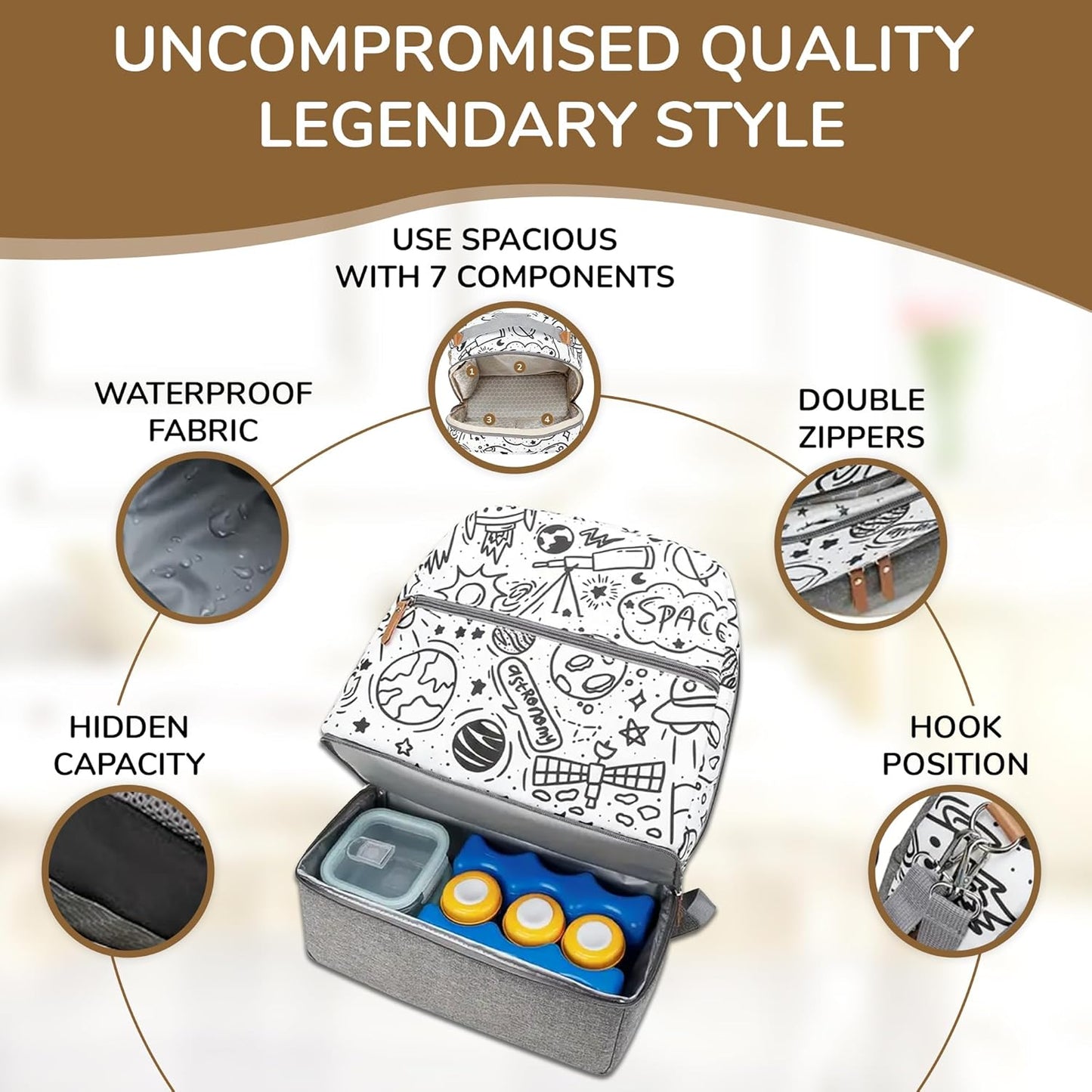 Village of Many Toddler Diaper Bag Backpack – Large Insulated Food/Milk Compartment, Lightweight, Waterproof, Padded Straps, Multi-Pocket, Easy-Clean & Durable – Ideal for Daycare & Travel