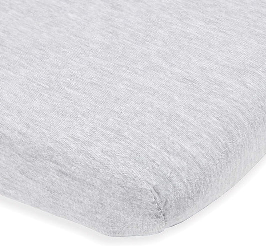 Bedside Sleeper Bassinet Sheet – Compatible with Milliard Side Sleeper – Fits 21 x 36 Mattress Without Bunching – Snuggly Soft Jersey Cotton – Light Grey