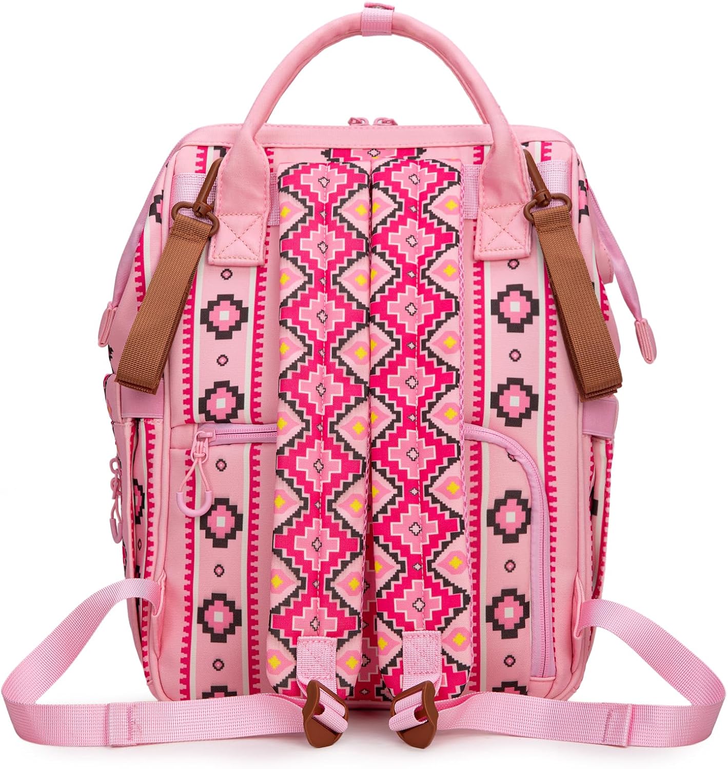 Montana West Wrangler Callie Diaper Bag Backpack with Pacifier Case, Crossbody Bottle Bag and Stroller Straps Western Pattern Multifunction Baby Travel Bag Set WG2215-9110PK