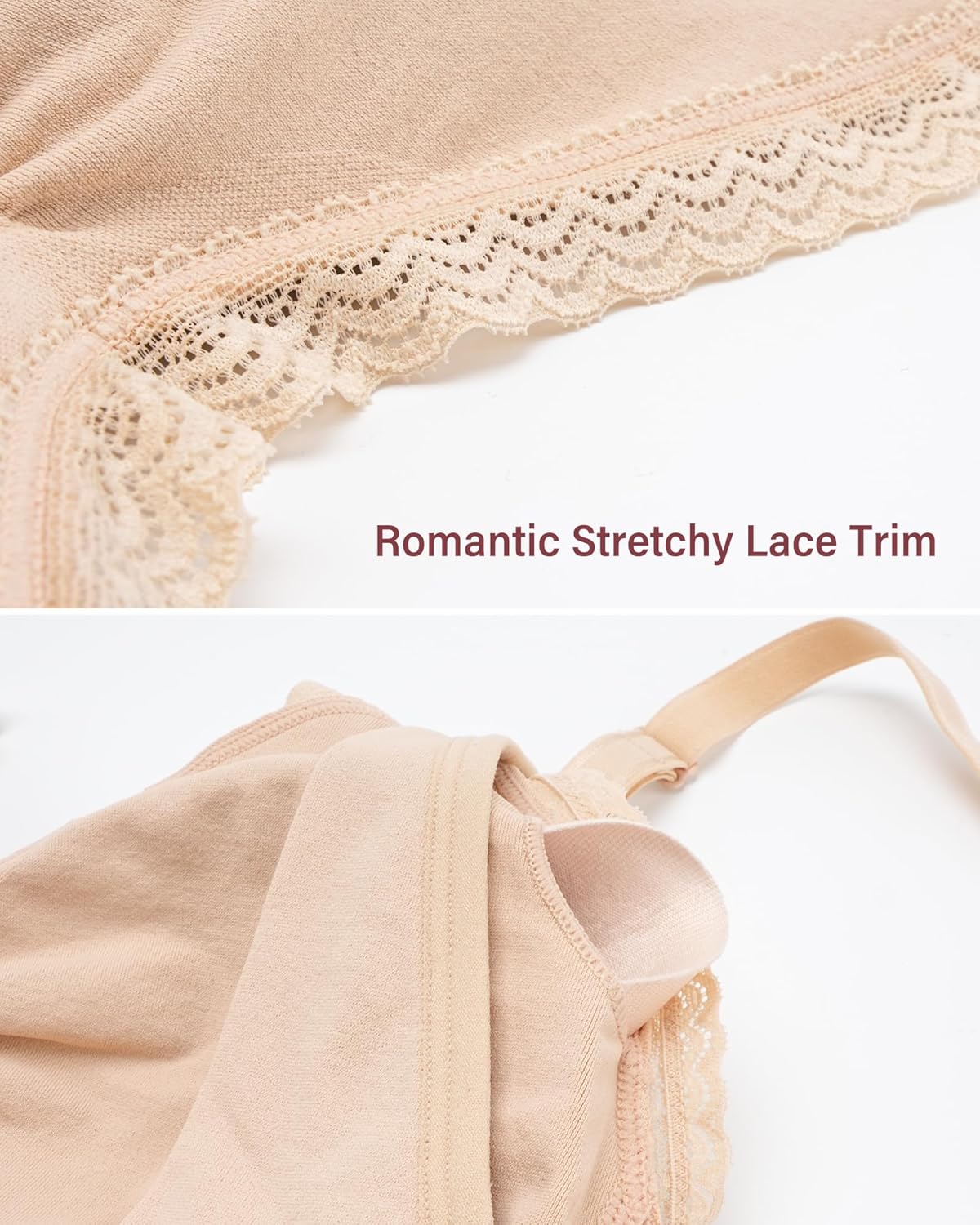 Stelle Lace Nursing Bras for Breastfeeding Seamless Pregnancy Maternity Wireless Bralette with Pads, Extenders