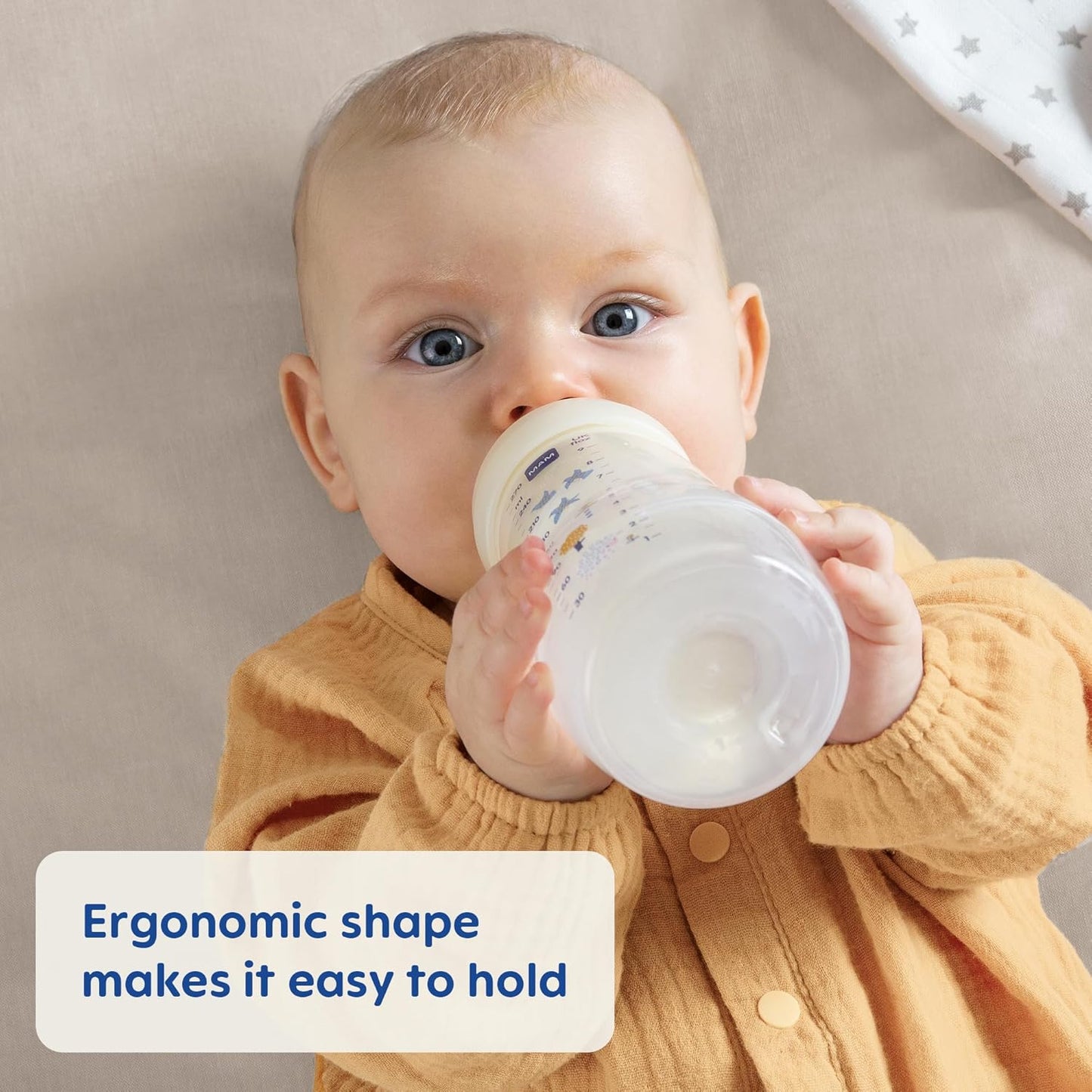 MAM Easy Active Baby Bottles 11 oz with Bonus Nipple, Fast Flow Skinsoft Silicone Nipple with Wide Neck Ergonomic Design, Easy to Hold, BPA-Free Bottles with Leak-Proof Caps for 4+ Months Baby, Girl