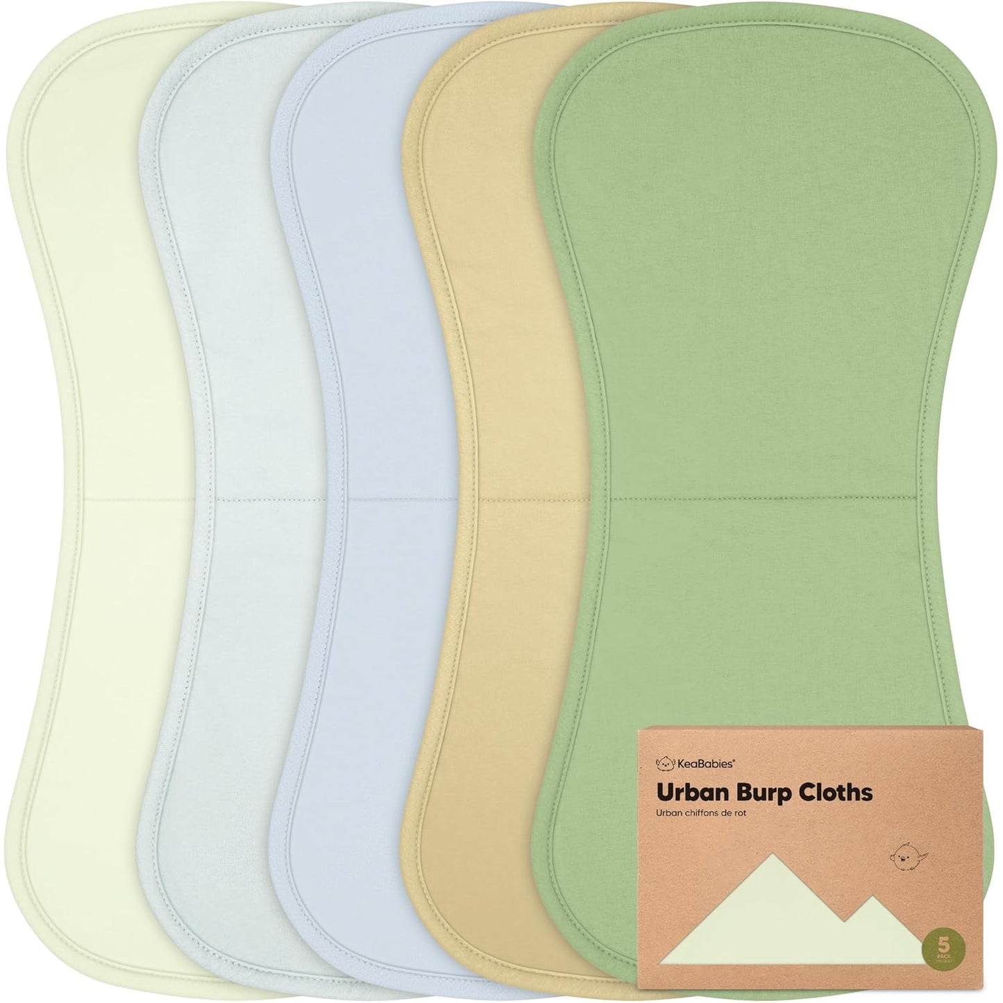 Organic Burp Cloths Baby Boy & Girl - 5-Pack Super Absorbent Cotton Burping Cloths for Babies, Soft & Plush Newborn Spit Up Rags, Infant Towels for Milk Spit Up, Unisex, Large 21" x 10" (Dew)