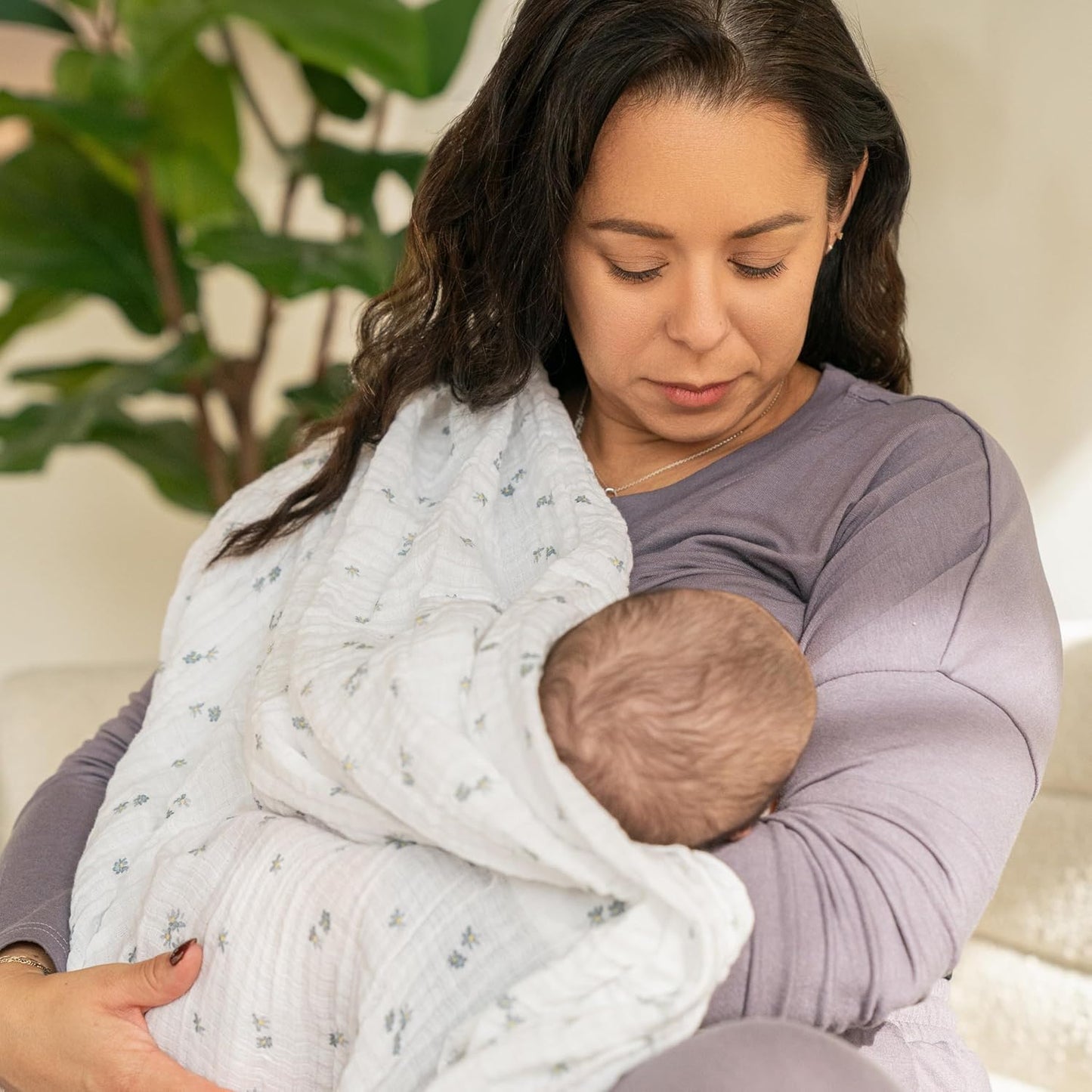 aden + anais Essentials Cotton Muslin Swaddle, Breathable Baby Blanket, Ideal for Boys, Girls, Newborns, Babies & Infants, Receiving Blanket, Soft and Lightweight Wrap, 4 Pack, Butterfly Garden