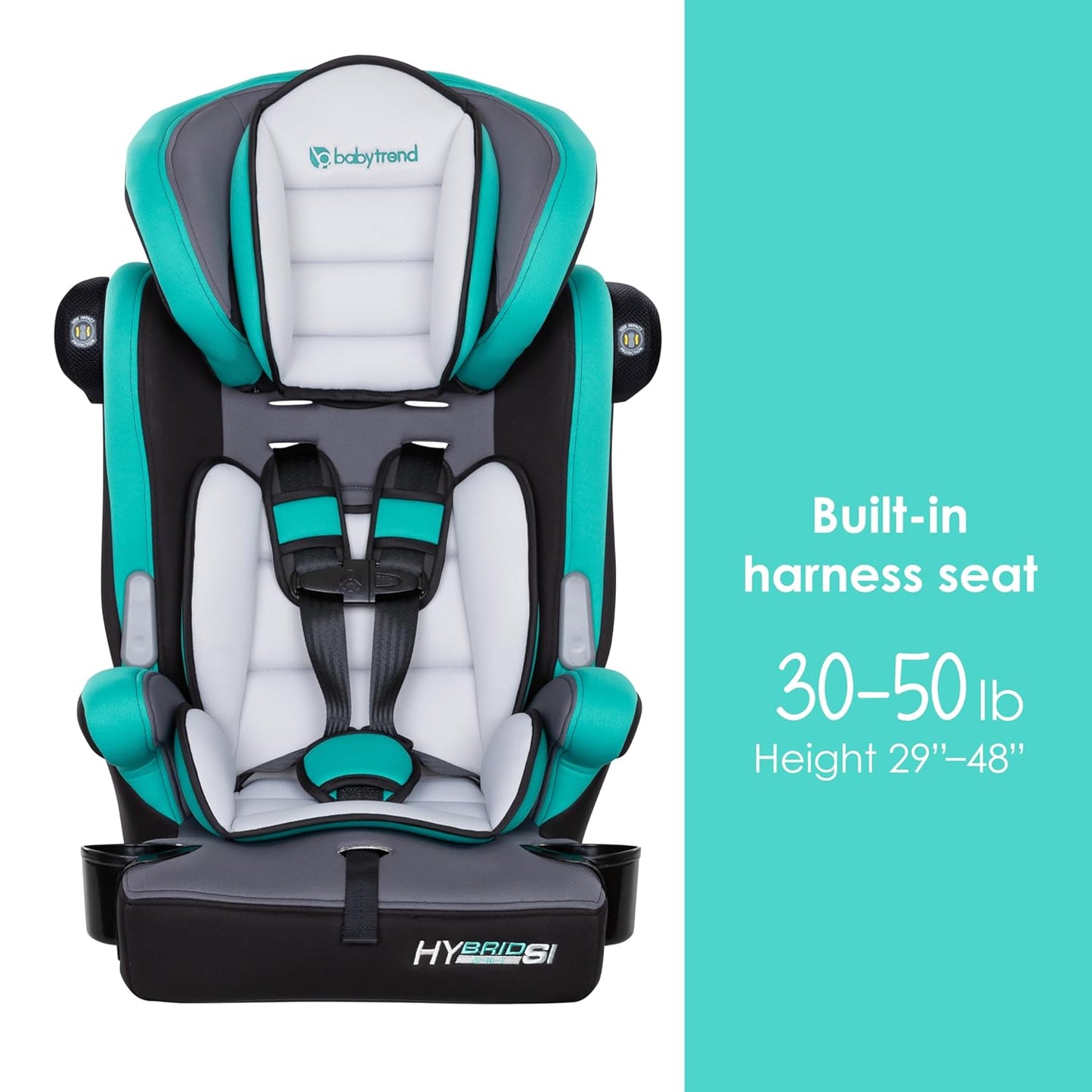 Baby Trend Hybrid SI 3-in-1 Combination Booster Car Seat with Side Impact Protection, Hoboken Teal