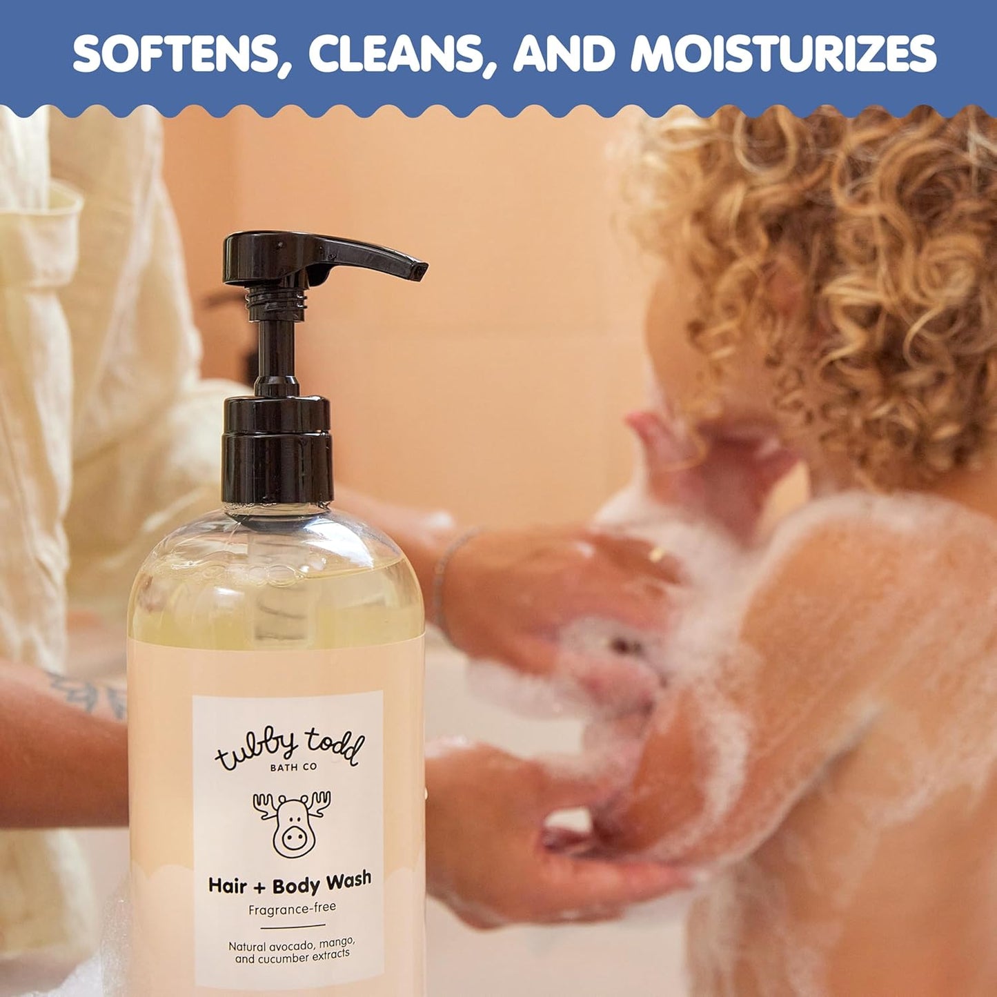 TUBBY TODD Hair + Body Wash - Baby Shampoo and Body Wash - Gentle, Natural Baby Was for Newborns, Babies, and Toddlers - Non-Toxic and Hypoallergenic - Fragrance-Free, 25oz
