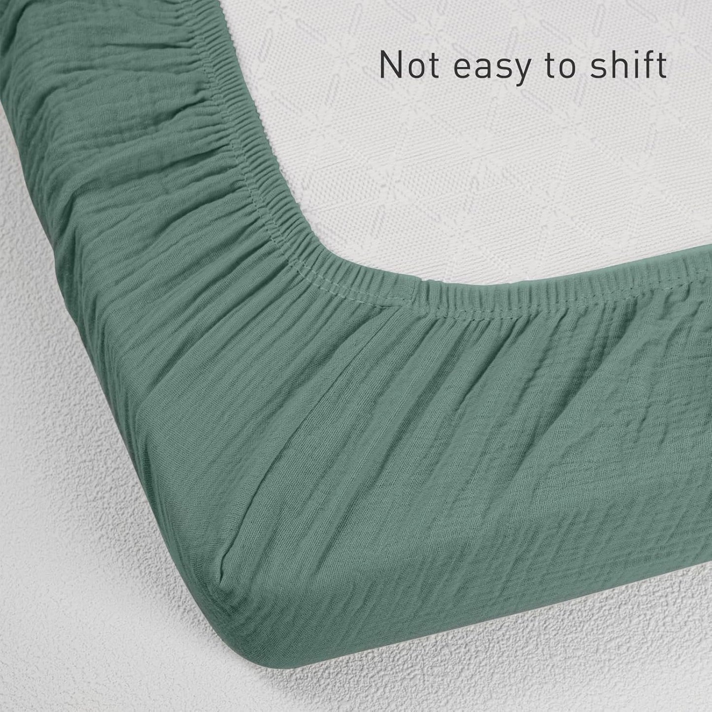 Muslin Mini Crib Sheets, 2 Pack for Baby Boy and Girl, Soft Breathable Stretchy Baby Pack N Play Mattress and Mini Cribs Sheet, Universal Fitted Portable/Mini Crib Mattresses (Natural Leaves)