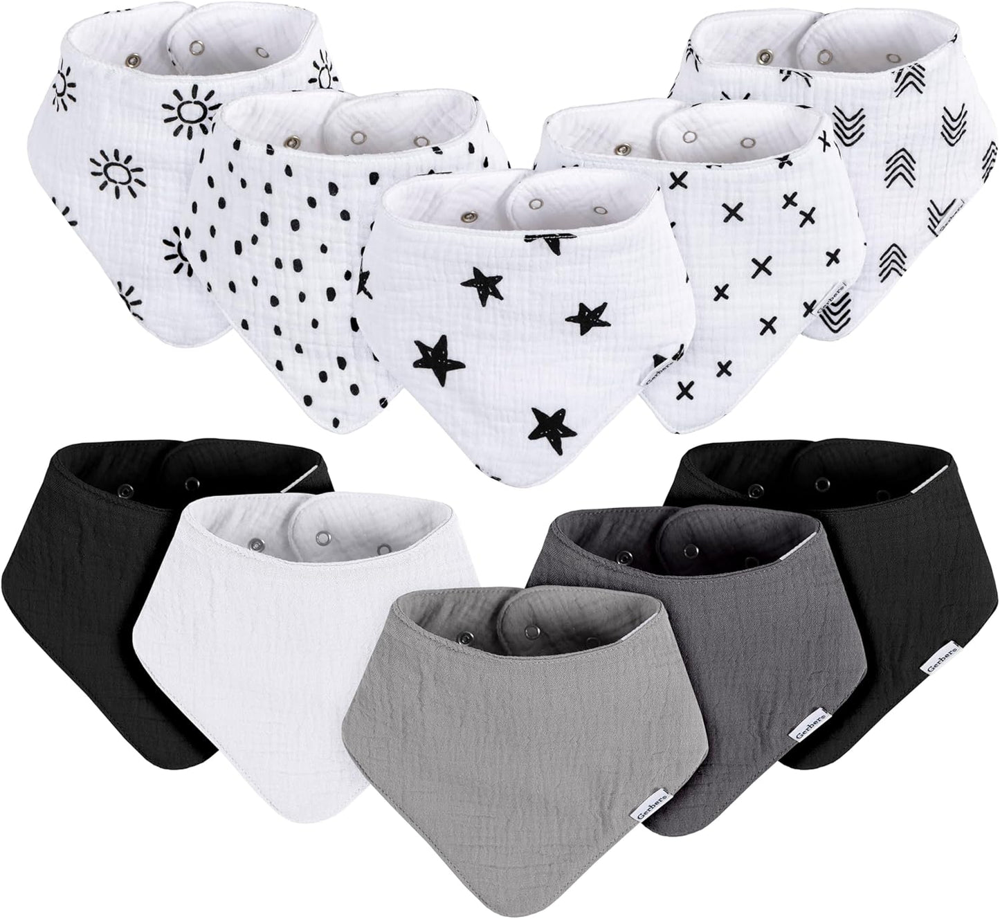 Gerber unisex-baby Muslin Bandana Bibs