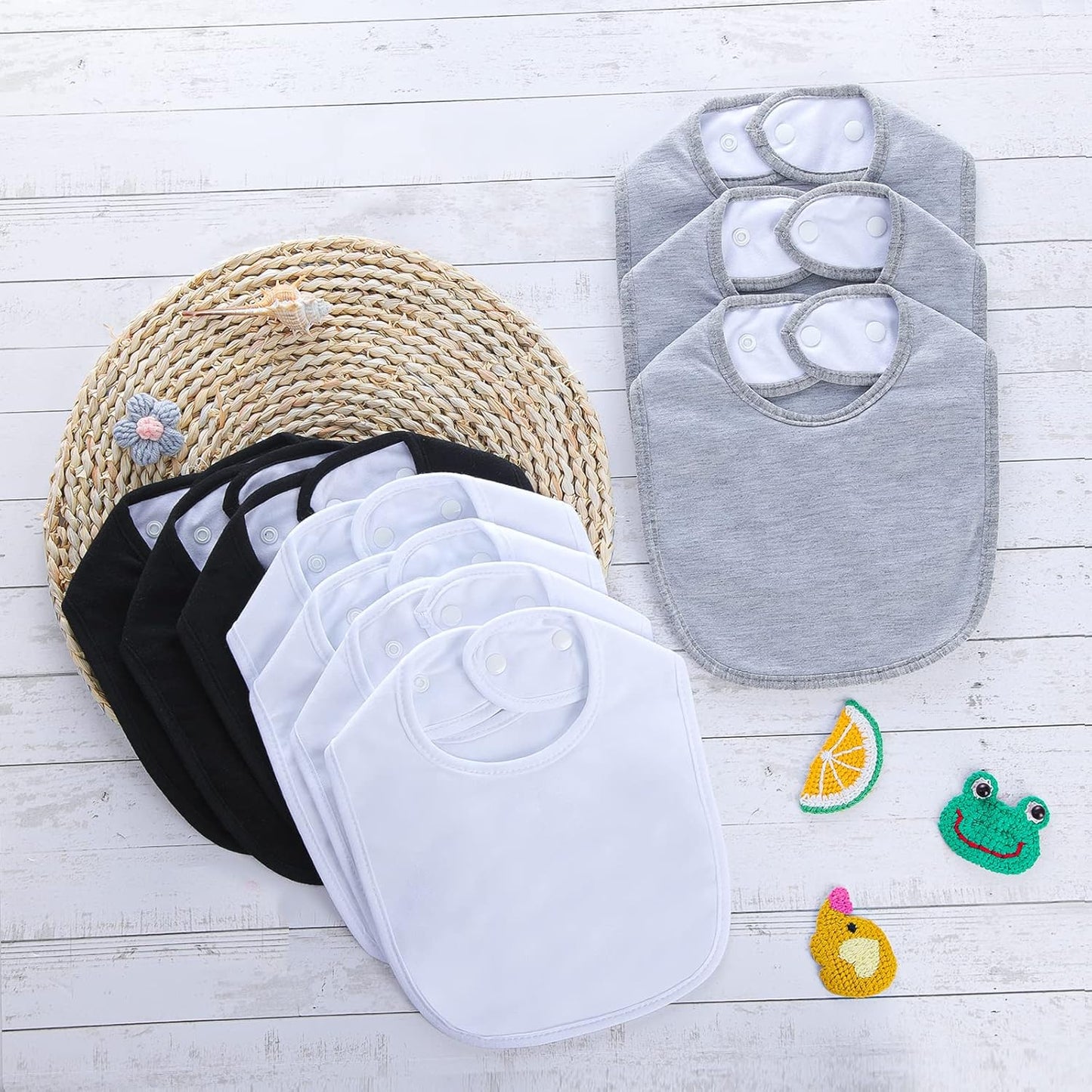 Hakochia Waterproof Baby Bibs Organic Cotton Super Soft and Absorbent With Adjustable Snap for Baby Boys and Girls