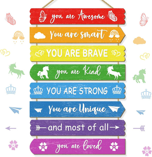 Rainbow Room Decorations For Girls, Kids Room Decor, Inspirational Wall Decor, Little Kids Bedroom Decor,Bedroom Deco For Teen Girls,Nursery Wall Deco (Rainbow)
