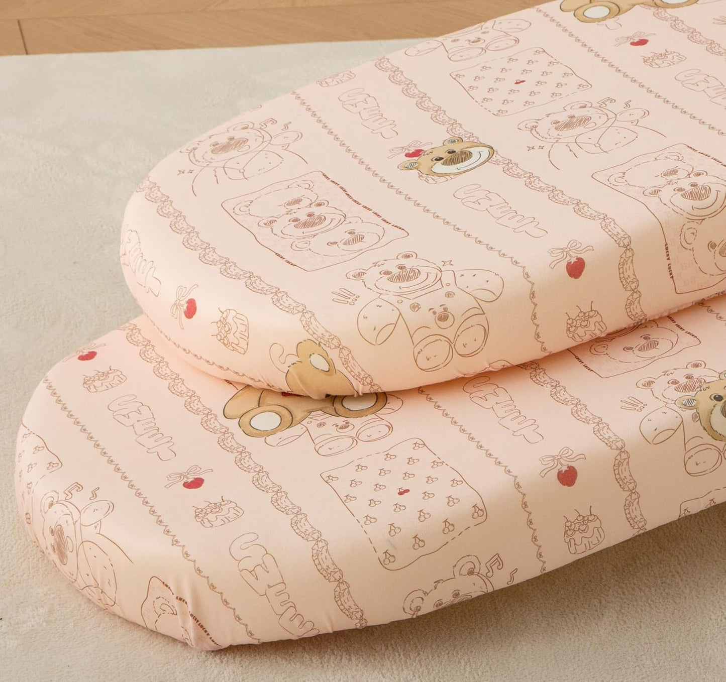 SDY Bear Bassinet Sheets,2pk Microfiber Jersey Baby Bassinet Sheets for Boys Girls，Baby Sheets 32 "x 16 "x 4"