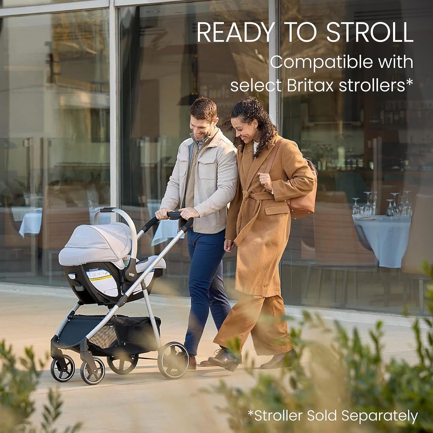 Britax Cypress Infant Car Seat, Rear Facing Car Seat with Alpine Base, ClickTight, Premium Fabrics, Ponte Glacier