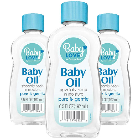 Baby Love Baby Oil, Pure Mineral Oil to Prevent Moisture Loss, 6.5 fl oz