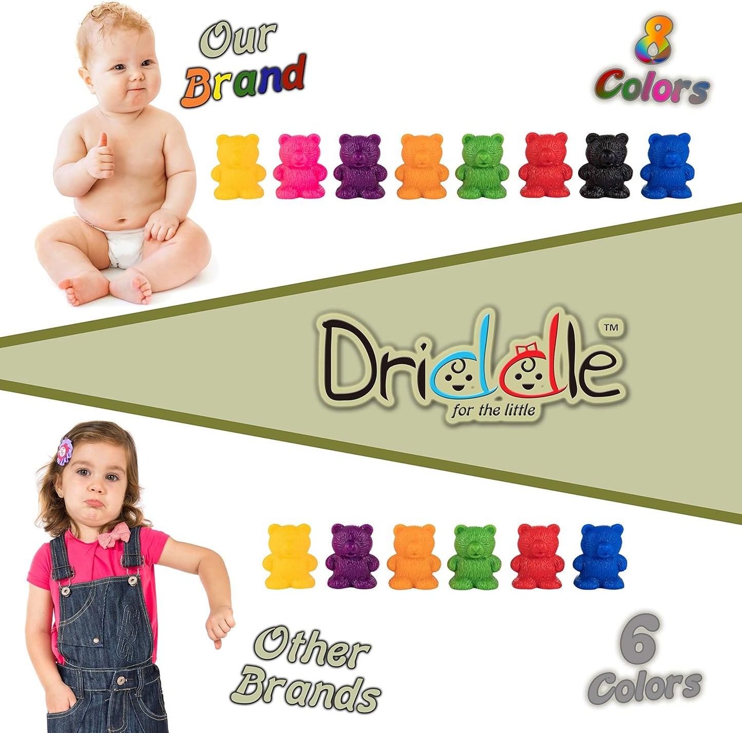 Colorful Counting Bears with Matching Cups - 80 Bears - Sort, Count & Color Recognition Learning Toy for Toddler & Kids - Montessori Education - Preschool Game