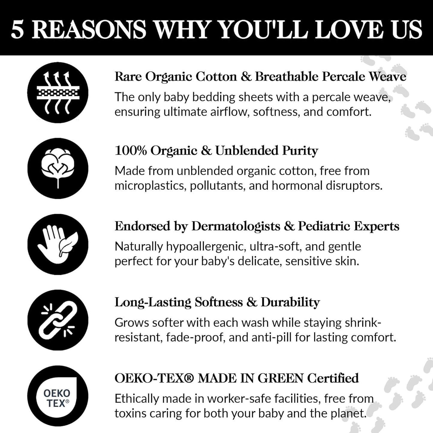 100% Organic Cotton Mini Crib Sheets (3-Pack) - GOTS Certified - Breathable Pack n Play Sheets Fitted - Double-Elastic for Secure Fit, Extra Protection for Your Baby - Gender-Neutral Prints (27"x39")