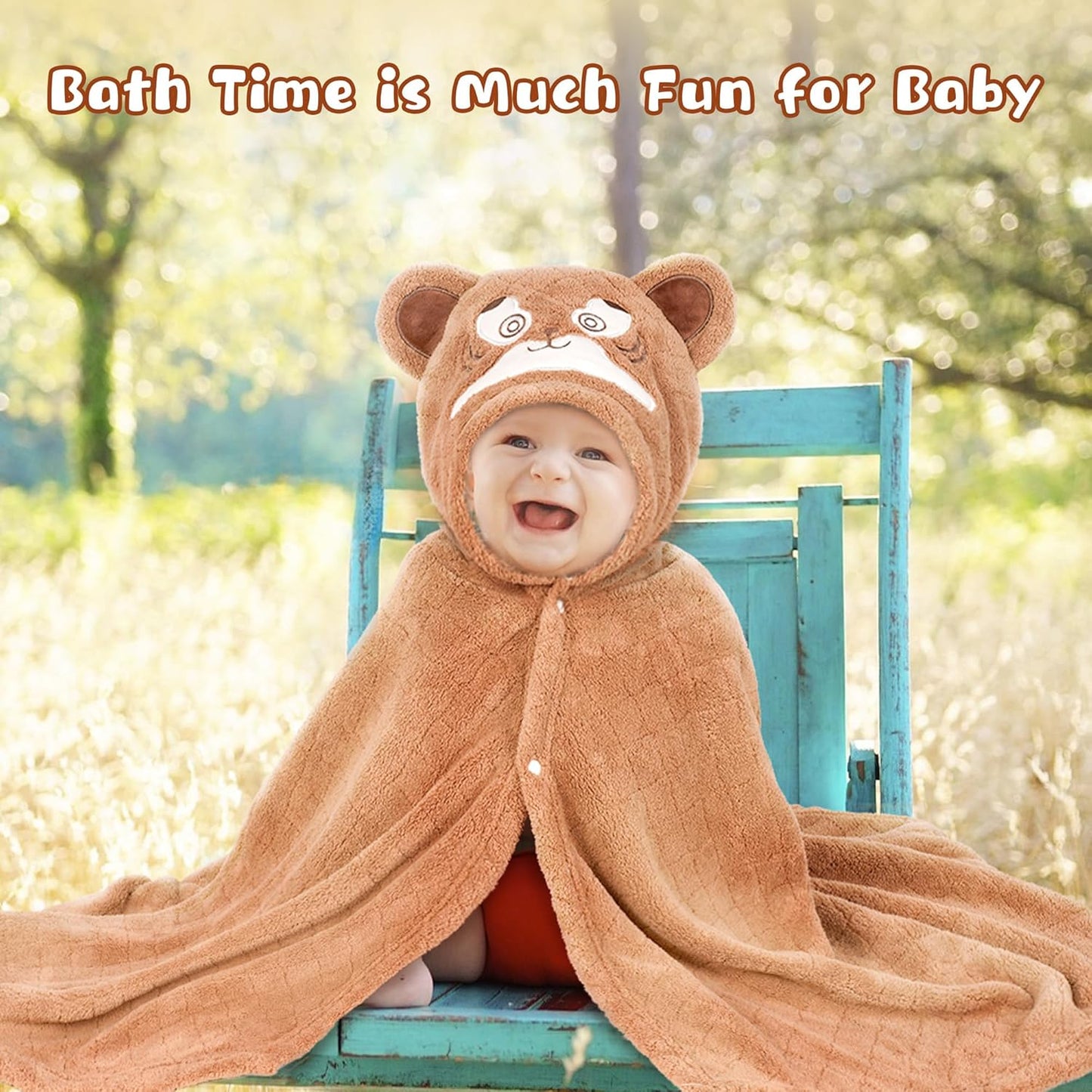 Toddler Bath Towel Kids Bath Towels Baby Towels with Hood Toddler Towels for Boy Girl 0-5 Years, 2-Pack Absorbent Baby Bath Towels Hooded Kids Beach Towel Large 50''x32''