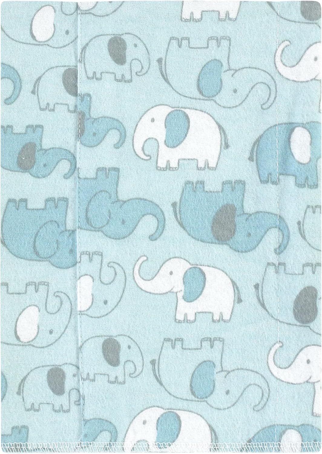 Luvable Friends Hudson Baby Flannel Burp Cloths 4pk, Blue Elephant Journey