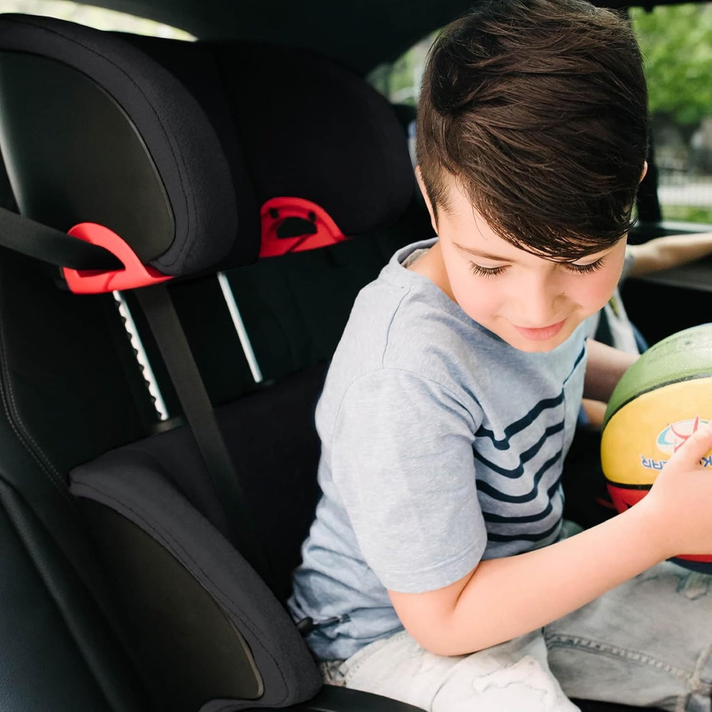 Clek Oobr High Back Booster Seat with Adjustable Headrest, Reclining Design, and Rigid LATCH System (Thunder)