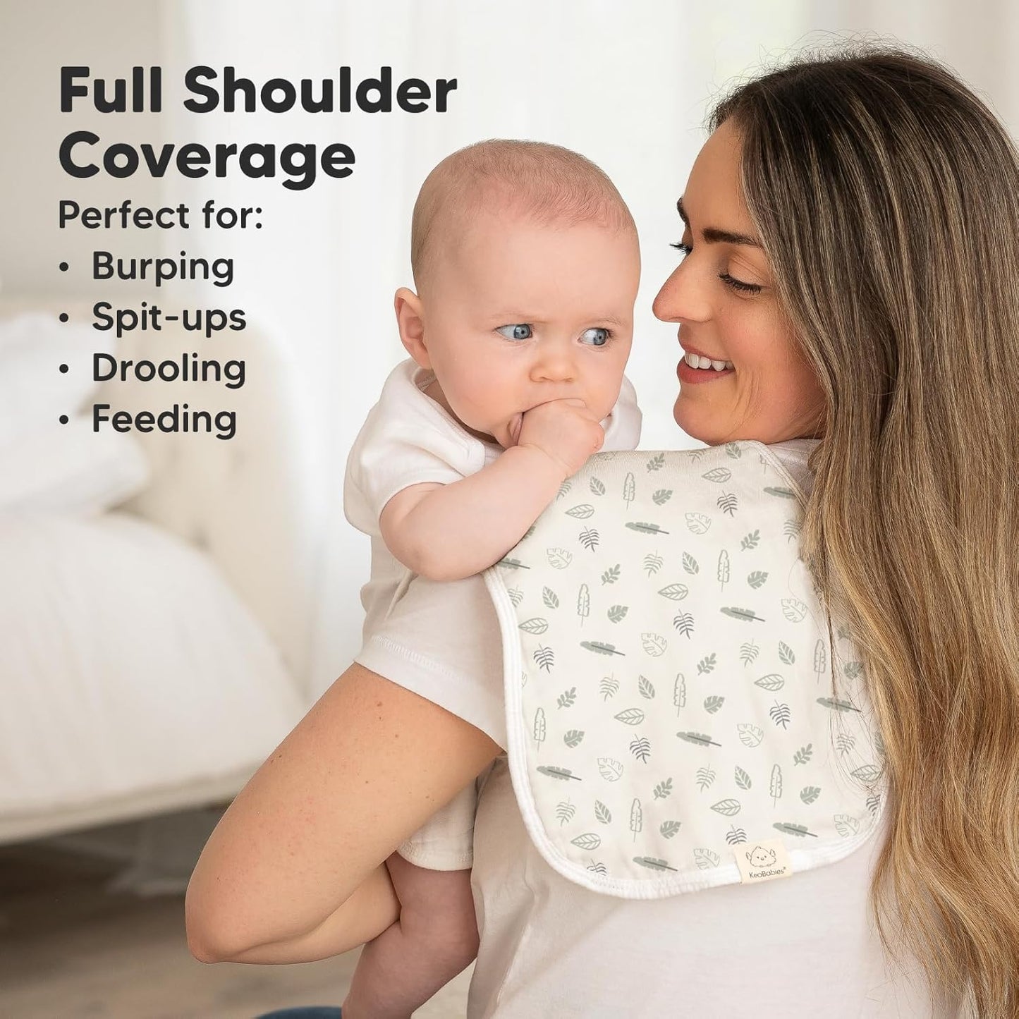 5-Pack Muslin Burp Cloths Baby Boy, Girl - Very Absorbent Baby Burp Cloth Rags, 8-Layers Viscose Derived from Bamboo Cotton Muslin Towel, Super Soft Spit Up Rags, No Shrink Washcloths (Wilderness)