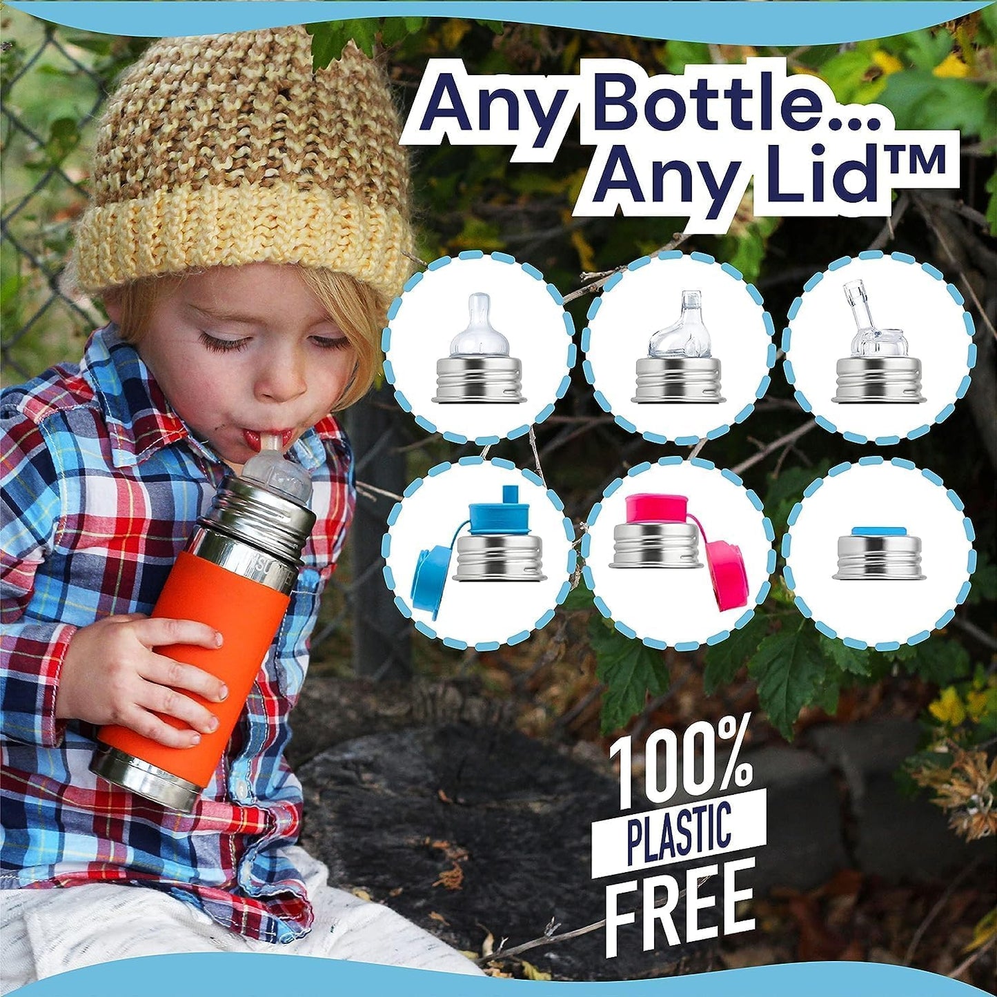 Pura Kiki 9oz/260 ml Stainless Steel Insulated Bottle w/Silicone Straw & Sleeve, 100% Plastic-Free, MadeSafe Certified, 100% Medical-Grade Silicone Straw for Kids, Toddlers, Babies & Infant - New Moss