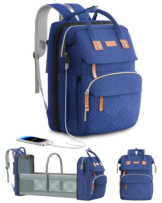 Diaper Bag Backpack, Large Diaper Bag, Multifunctional Diaper Bag, Baby Bag, Navy Blue