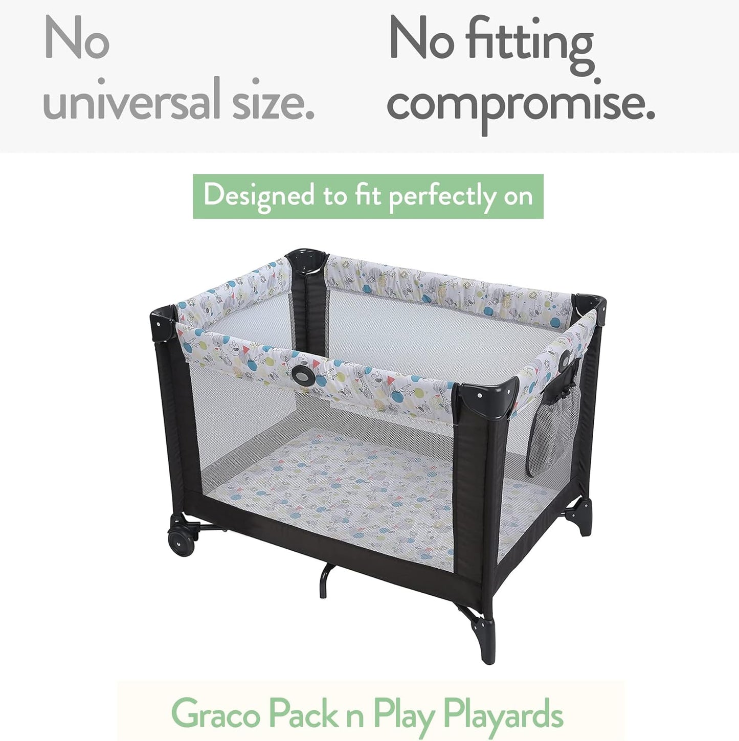 Pack and Play Sheets Fitted – Compatible with Graco Pack n Play Playard Crib and Other 27 x 39 Inch Playpen Mattress – Snuggly Soft 100% Jersey Cotton – Pale Pink + Lilac – 2 Pack
