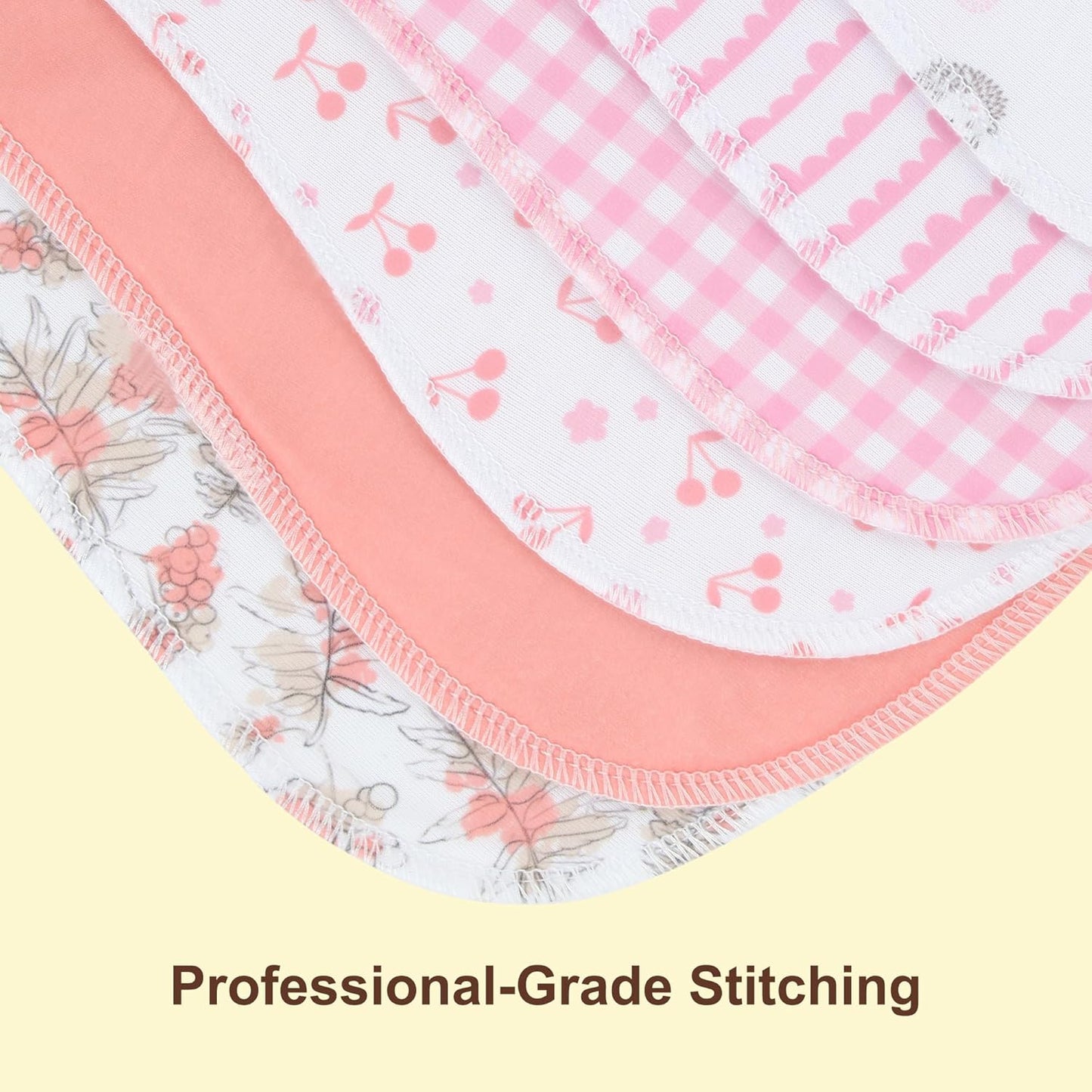 2-in-1 Burp Cloths and Baby Bibs - 6 Pack Large Super Absorbent Soft Cotton Burping Cloths for Spit Up, 3 Layers Thick Baby Burp Rags for Girls & Boys