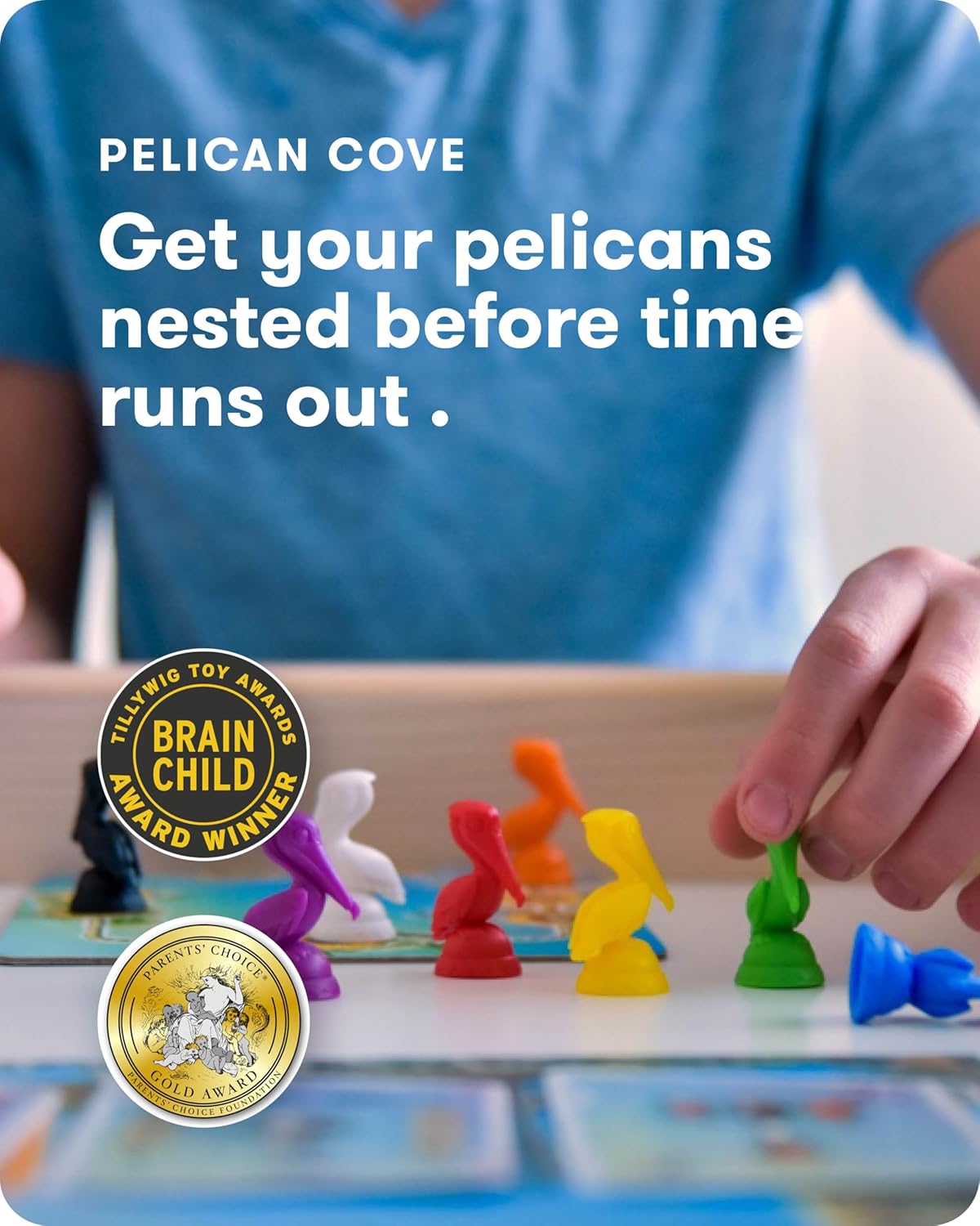 SimplyFun Pelican Cove - Engaging Strategy Game – Master Fast-Paced Nesting Challenges with This Educational Board Game for Ages 8+, 1-5 Players