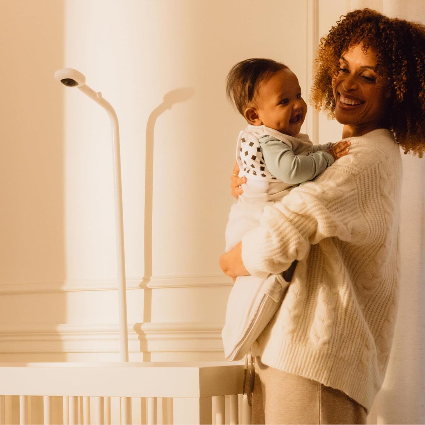 Nanit Pro Smart Baby Monitor with Flex Stand and Floor Stand - 1080p HD Video, Sleep Tracking, 2-Way Audio, Sound/Motion/Cry Notifications, Night Vision - for Home & Travel