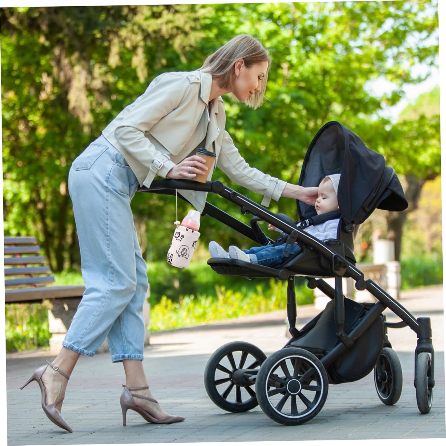 3Pcs Baby Bottle Warmer Bag, 150ml/240ml/300ml Insulated Travel Bottle Warmer with Drawstring, Portable Thickened Baby Bottle Warmer for Home, Travel Bottle Warmer