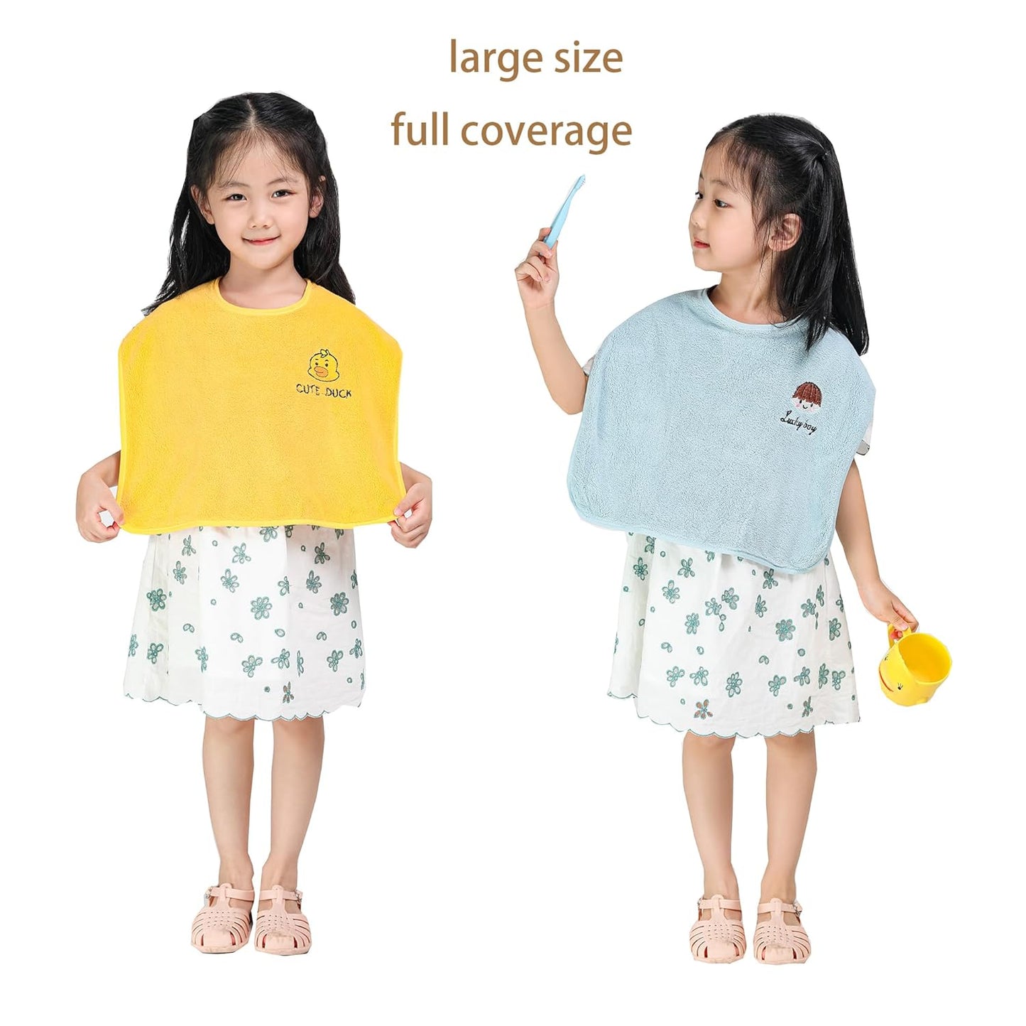 3 Pack Baby Bibs for Girls or Boys, Waterproof, Towel Toddler Bibs for 1-3 Years