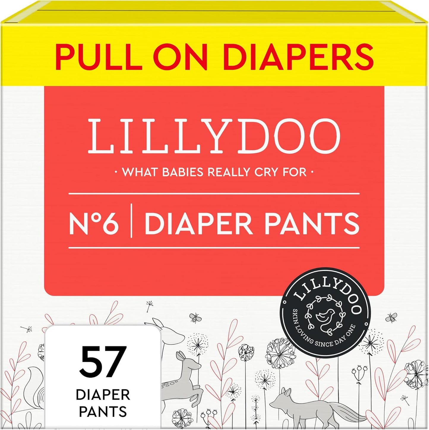 Diaper Pants Toddlers - Size 6 (33+ lbs), Half-Monthly Supply (55 Count), Skin-Friendly, Ultrasoft, Chlorine-Free, Snug Fit & Absorbent Pull On Diapers